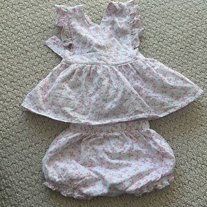 24m two piece Smockingbird Pink Bow outfit